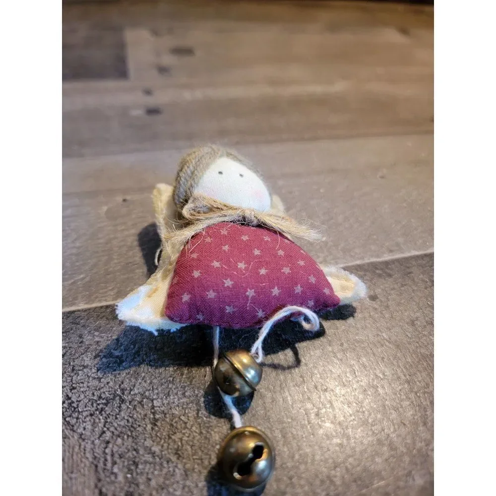 Angel‎ girl felt bell bow ornament xmas figure